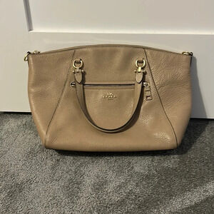 beige everyday coach bag